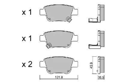 Комплект тормозных колодок AISIN BPTO-2002